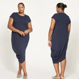 Universal Standard Women's Iconic Geneva Dress Navy Short Sleeve - M (18-20)